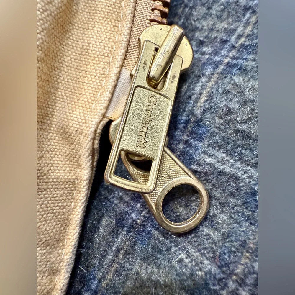 Vintage Carhartt C52 Blanket Lined Tan Canvas Chore Work Jacket Coat | 4XL Tall - Picture 4 of 7
